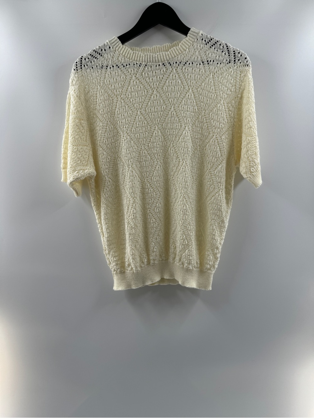 Vintage Cricket Lane Cream Metallic Knit Sweater Top Women’s Large